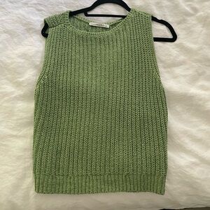 Abercrombie & Fitch Green Knit Sweater Tank Top/Vest